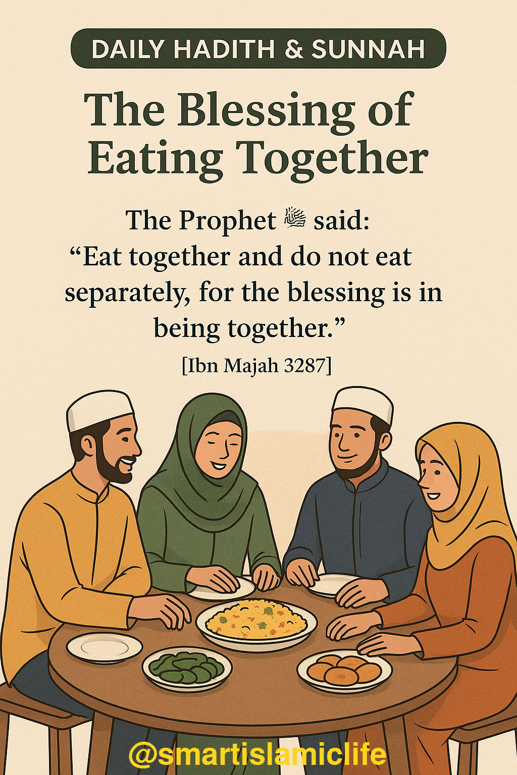 Muslims sharing a meal in unity