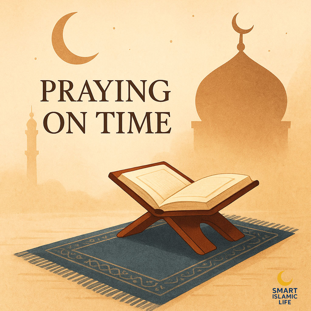 Praying on Time - Islamic quote illustration
