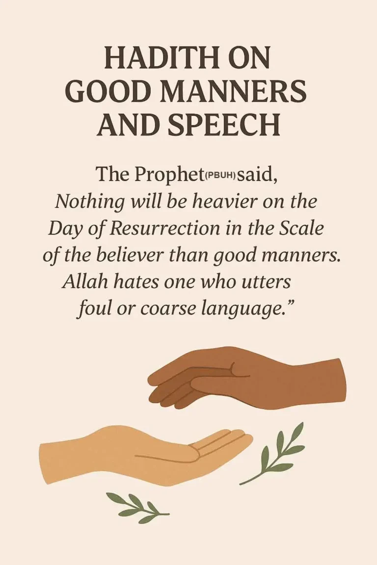 Hadith on Good Manners and Speech.