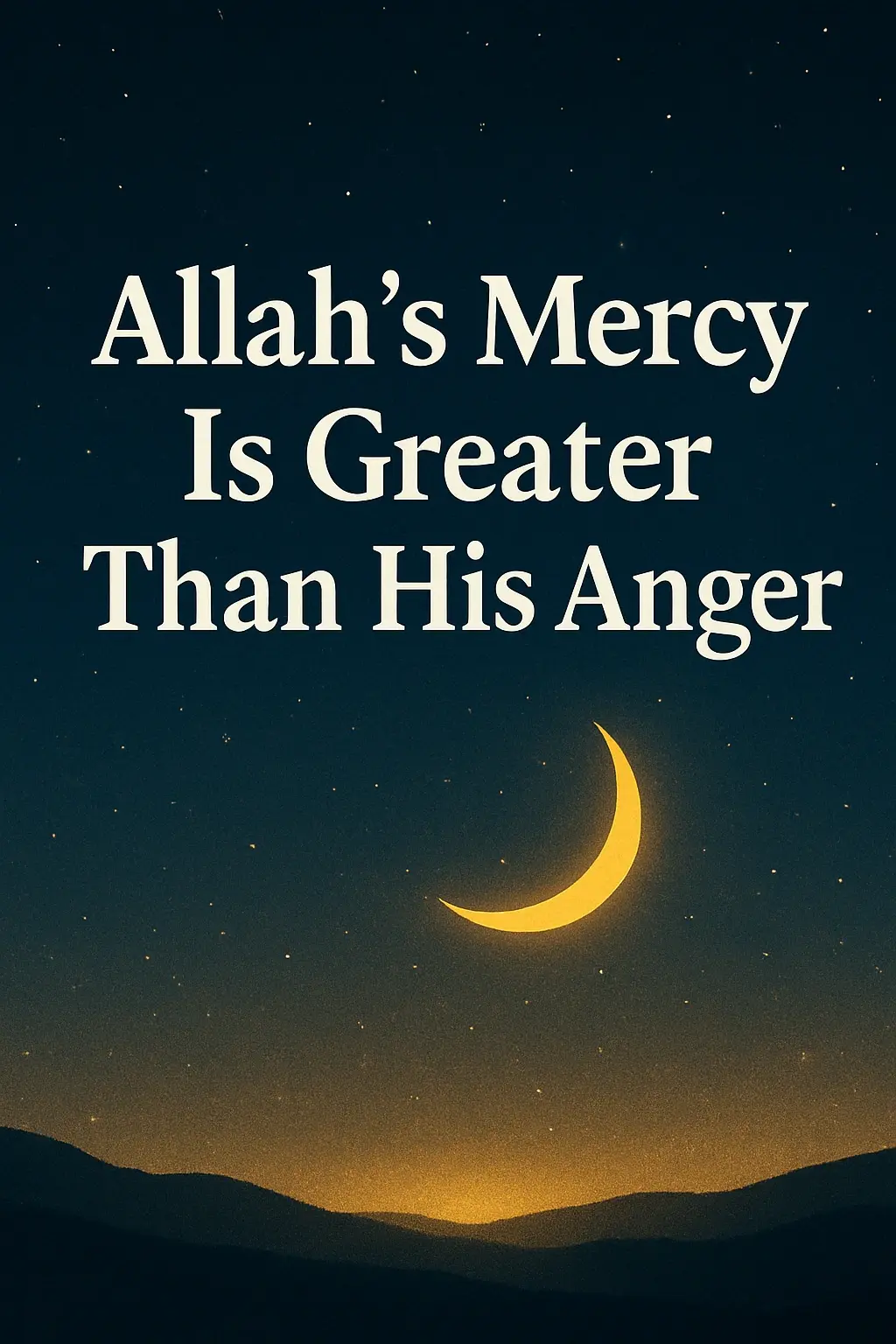 Calm night sky with soft golden light symbolizing Allah's mercy